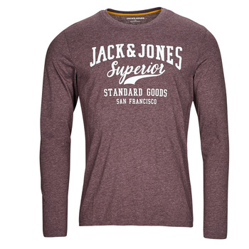 Textil Muži Trička s dlouhými rukávy Jack & Jones JJLOGO TEE LS O-NECK 1 COL MEL Bordó