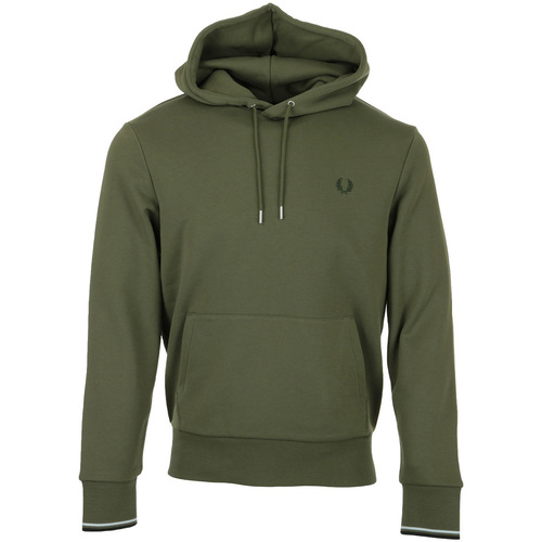 Textil Muži Mikiny Fred Perry Tipped Hooded Sweatshirt Zelená