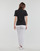 Textil Ženy Trička s krátkým rukávem Calvin Klein Jeans MONOLOGO SLIM V-NECK TEE Černá
