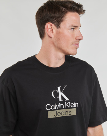 Calvin Klein Jeans STACKED ARCHIVAL TEE Černá