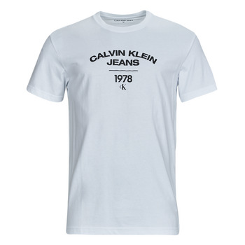 Textil Muži Trička s krátkým rukávem Calvin Klein Jeans VARSITY CURVE LOGO T-SHIRT Bílá
