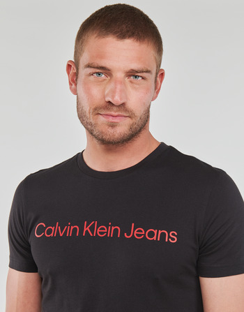 Calvin Klein Jeans CORE INSTITUTIONAL LOGO SLIM TEE Černá / Červená