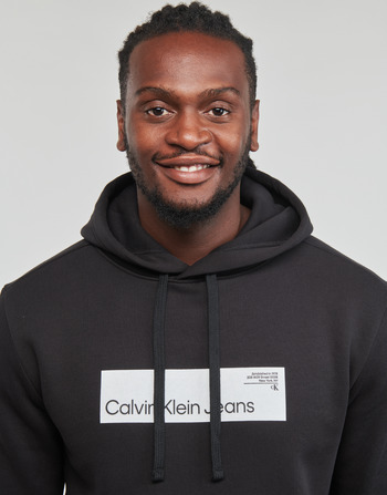 Calvin Klein Jeans HYPER REAL BOX LOGO HOODIE Černá