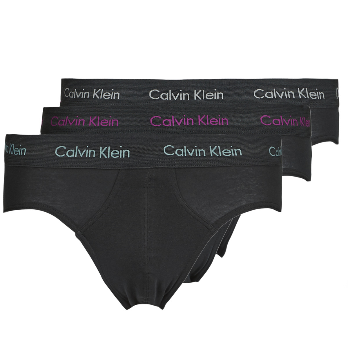 Spodní prádlo Muži Slipy Calvin Klein Jeans HIP BRIEF X3 Černá