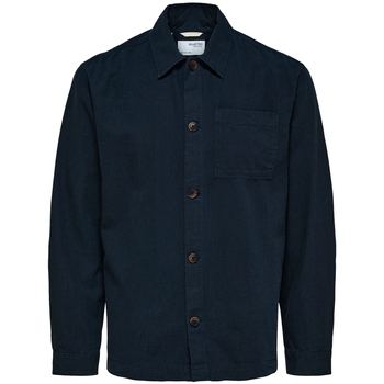 Selected Košile s dlouhymi rukáv Noos Linen Overshirt - Sky Captain - Modrá