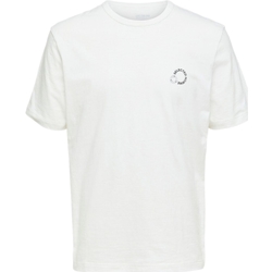 Textil Muži Trička & Pola Selected Logo Print T-Shirt - Cloud Dancer Bílá