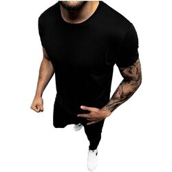 Textil Muži Trička s krátkým rukávem Ozonee Pánské tričko These černá Černá