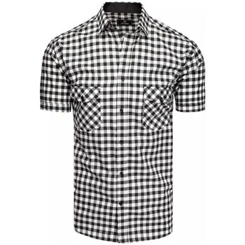 D Street Košile s dlouhymi rukáv Pánská košile s krátkým rukávem Nalnt černo-bílá - Bílá