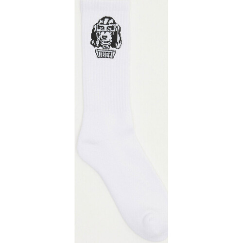 Spodní prádlo Muži Ponožky Obey dog socks Bílá