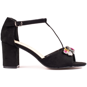 Pk Sandály Moderní černé dámské sandály na širokém podpatku - ruznobarevne