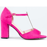 Boty Ženy Sandály Pk Krásné růžové  sandály dámské na širokém podpatku 
