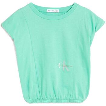 Textil Dívčí Trička s krátkým rukávem Calvin Klein Jeans  Zelená