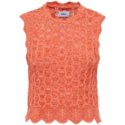 Textil Ženy Svetry Only Top Luna Life - Orange Peel Oranžová