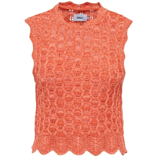 Textil Ženy Svetry Only Top Luna Life - Orange Peel Oranžová