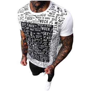 Textil Muži Trička s krátkým rukávem Ozonee Pánské tričko Pritcher bílá M Bílá