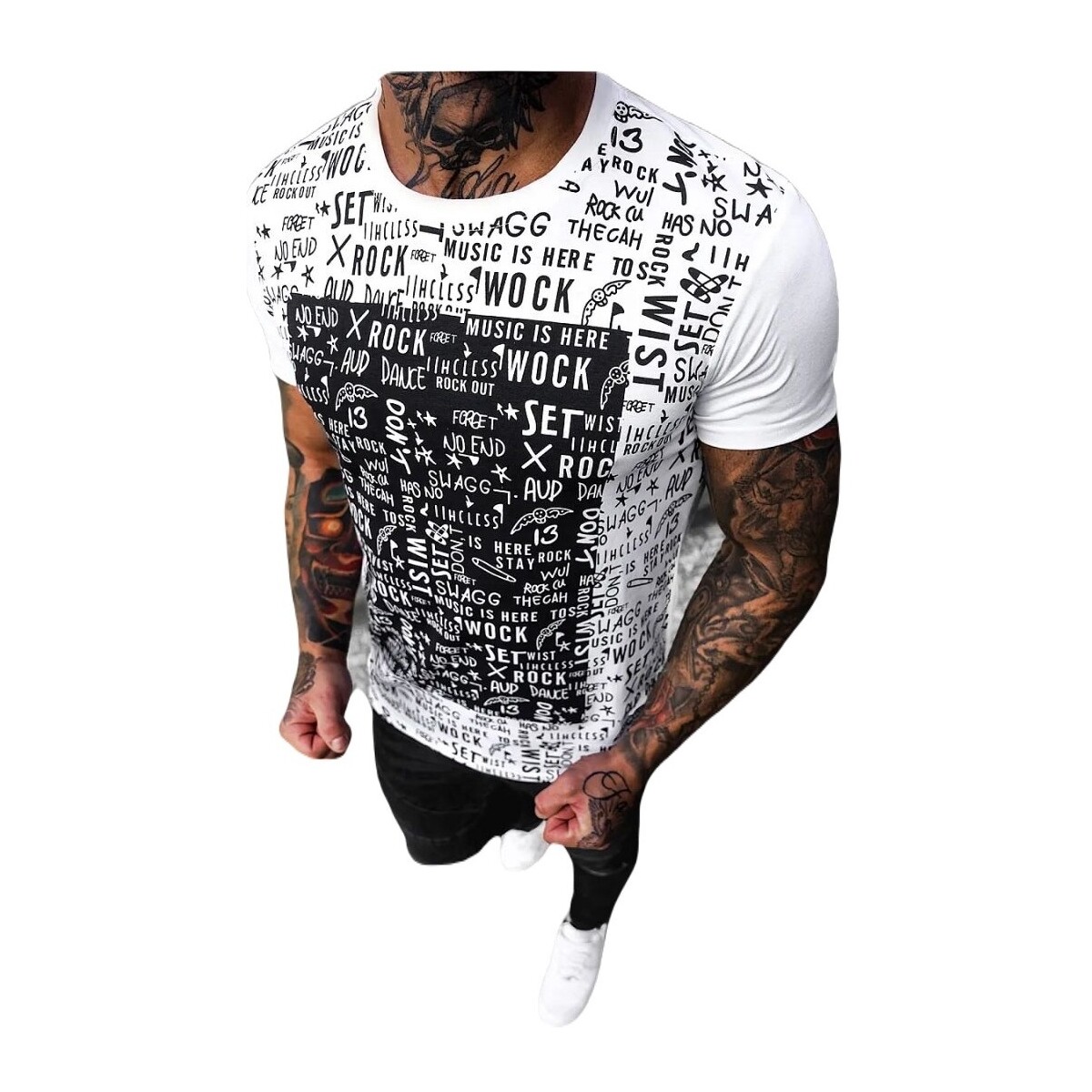 Textil Muži Trička s krátkým rukávem Ozonee Pánské tričko Pritcher bílá Bílá