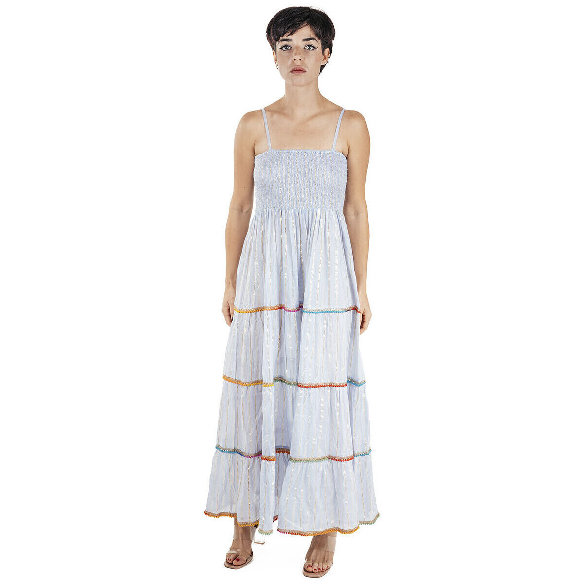 Textil Ženy Společenské šaty Isla Bonita By Sigris Dlouhé Midi Šaty Bílá