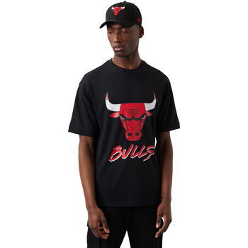 Textil Muži Trička s krátkým rukávem New-Era NBA Chicago Bulls Script Mesh Tee Černá