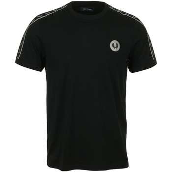 Fred Perry Reflective Detail Ringer Tee Černá