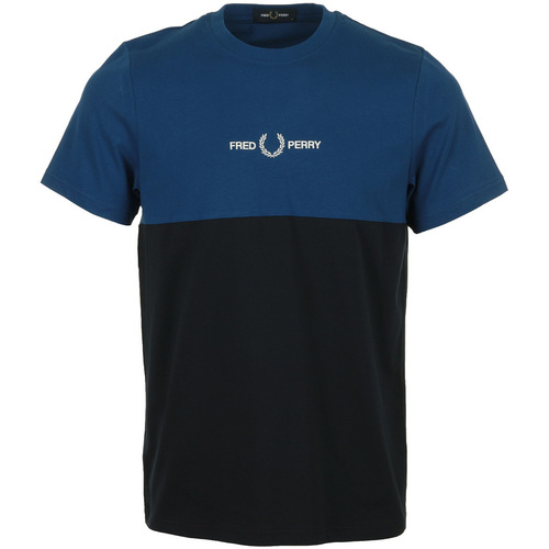 Textil Muži Trička s krátkým rukávem Fred Perry Branded Colour Block T-Shirt Modrá