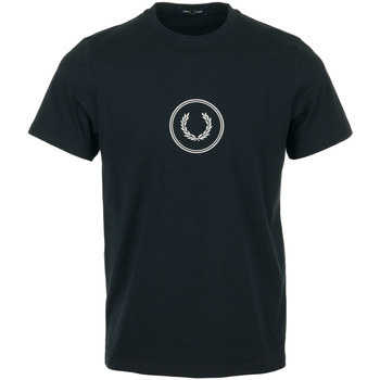 Textil Muži Trička s krátkým rukávem Fred Perry Circle Branding T-Shirt Modrá