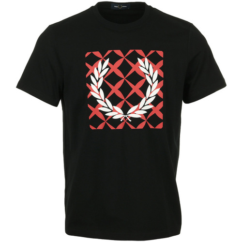 Textil Muži Trička s krátkým rukávem Fred Perry Cross Stitch Printed T-Shirt Černá