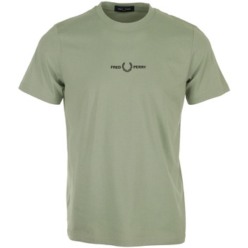 Textil Muži Trička s krátkým rukávem Fred Perry Embroidered T-Shirt Zelená