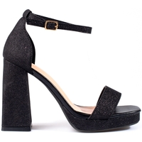 Boty Ženy Sandály Pk Krásné dámské černé  sandály na širokém podpatku 