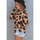 Textil Ženy Trička s krátkým rukávem Omg Dámský top s dlouhým rukávem a leopardím potiskem Deshawn Hnědá