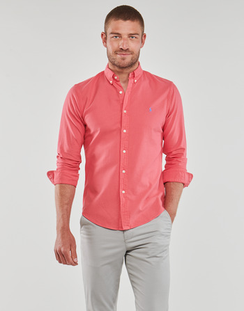 Textil Muži Košile s dlouhymi rukávy Polo Ralph Lauren CHEMISE AJUSTEE SLIM FIT EN OXFORD LEGER Červená / Červená
