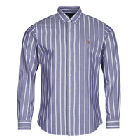 Textil Muži Košile s dlouhymi rukávy Polo Ralph Lauren CHEMISE COUPE DROITE EN OXFORD Modrá / Bílá