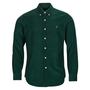 Textil Muži Košile s dlouhymi rukávy Polo Ralph Lauren CHEMISE COUPE DROITE EN VELOURS COTELE Zelená
