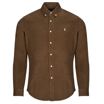 Textil Muži Košile s dlouhymi rukávy Polo Ralph Lauren CHEMISE COUPE DROITE EN VELOURS COTELE Hnědá