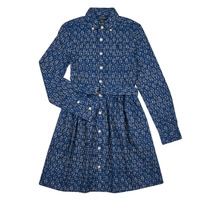 Textil Dívčí Krátké šaty Polo Ralph Lauren LOUELLA DRSS-DRESSES-DAY DRESS Tmavě modrá / Bílá