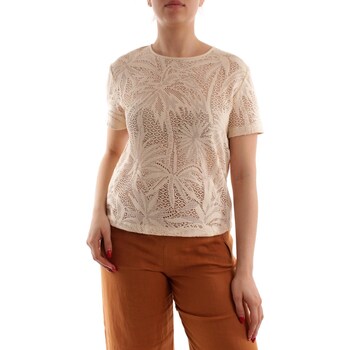 Textil Ženy Trička s krátkým rukávem Maxmara Studio LETTERA Béžová