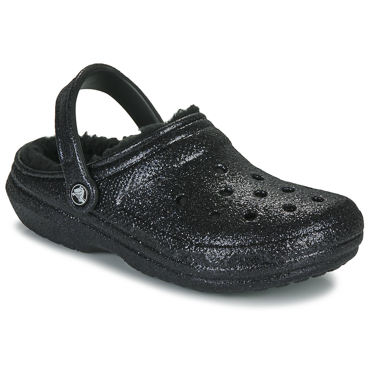 Boty Ženy Pantofle Crocs Classic Glitter Lined Clog Černá