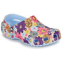 Boty Dívčí Pantofle Crocs Classic Retro Floral Clog K Modrá