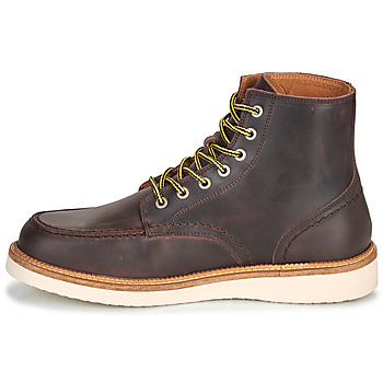 Selected SLHTEO NEW LEATHER MOC-TOE BOOT Hnědá