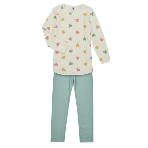 Textil Dívčí Pyžamo / Noční košile Petit Bateau LULU Bílá / Zelená