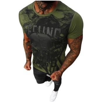 Textil Muži Trička s krátkým rukávem Ozonee Pánské tričko Sycco zelená Zelená