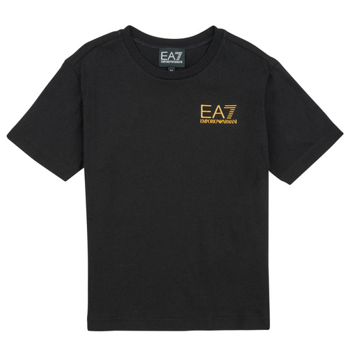 Textil Chlapecké Trička s krátkým rukávem Emporio Armani EA7 CORE ID TSHIRT Černá / Zlatá