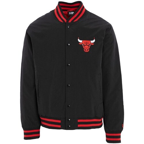 Textil Muži Bundy New-Era Team Logo Bomber Chicago Bulls Jacket Černé, Vínově červené