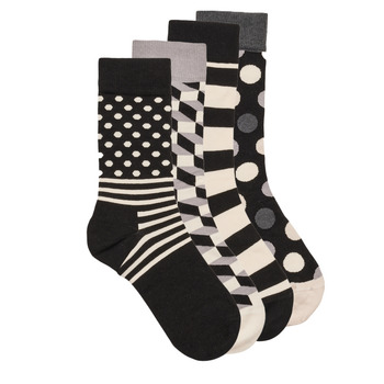 Doplňky  Podkolenky Happy socks CLASSIC BLACK Černá / Bílá