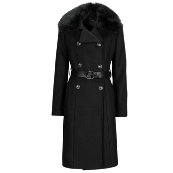 Textil Ženy Kabáty Guess PATRICE BELTED COAT Černá