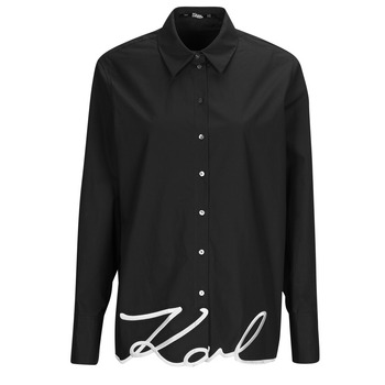 Textil Ženy Košile / Halenky Karl Lagerfeld KARL HEM SIGNATURE SHIRT Černá