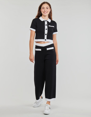 Textil Ženy Turecké kalhoty / Harémky Karl Lagerfeld CLASSIC KNIT PANTS Černá / Bílá