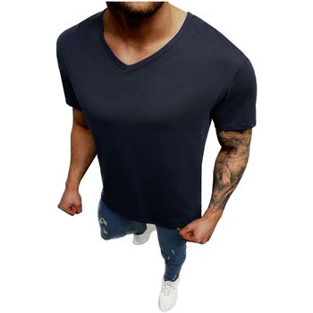 Textil Muži Trička s krátkým rukávem Ozonee Pánské tričko Kai tmavě modrá Tmavě modrá