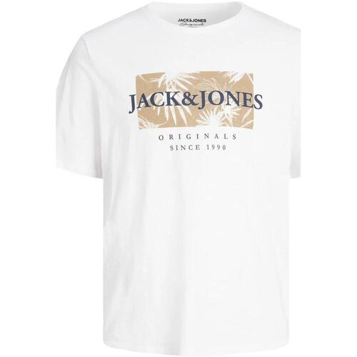 Textil Muži Trička s krátkým rukávem Jack & Jones  Bílá