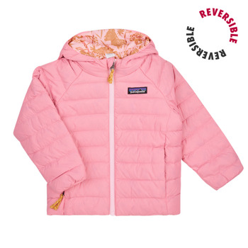 Textil Dívčí Prošívané bundy Patagonia BABY REVERSIBLE DOWN SWEATER HOODY Růžová