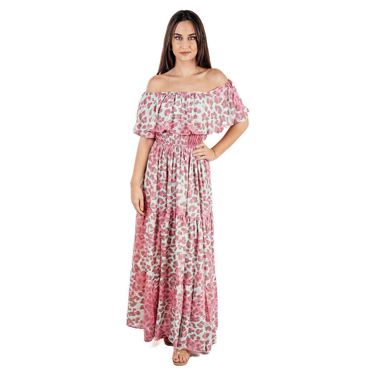 Textil Ženy Společenské šaty Isla Bonita By Sigris Dlouhé Midi Šaty Růžová